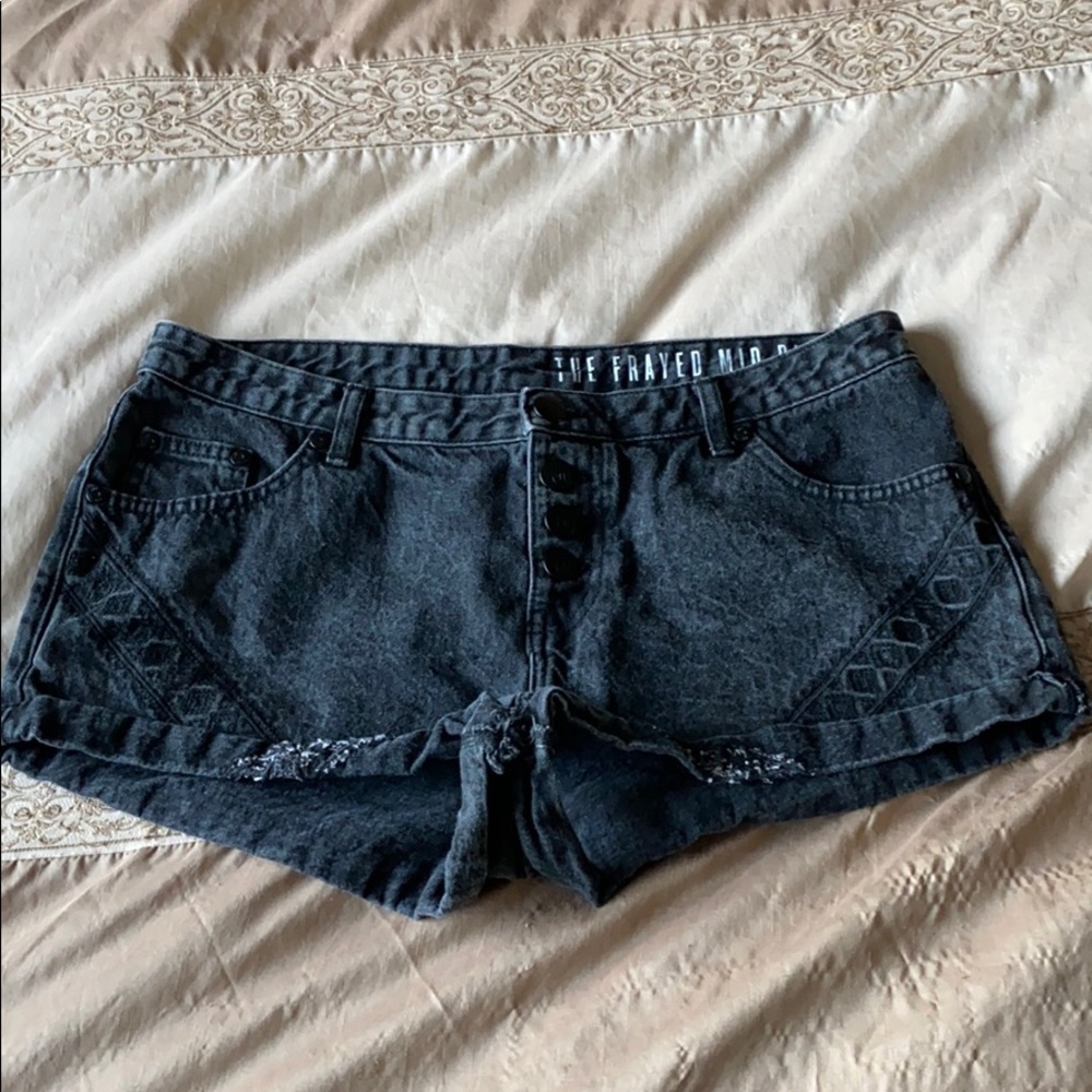 Black jean shorts